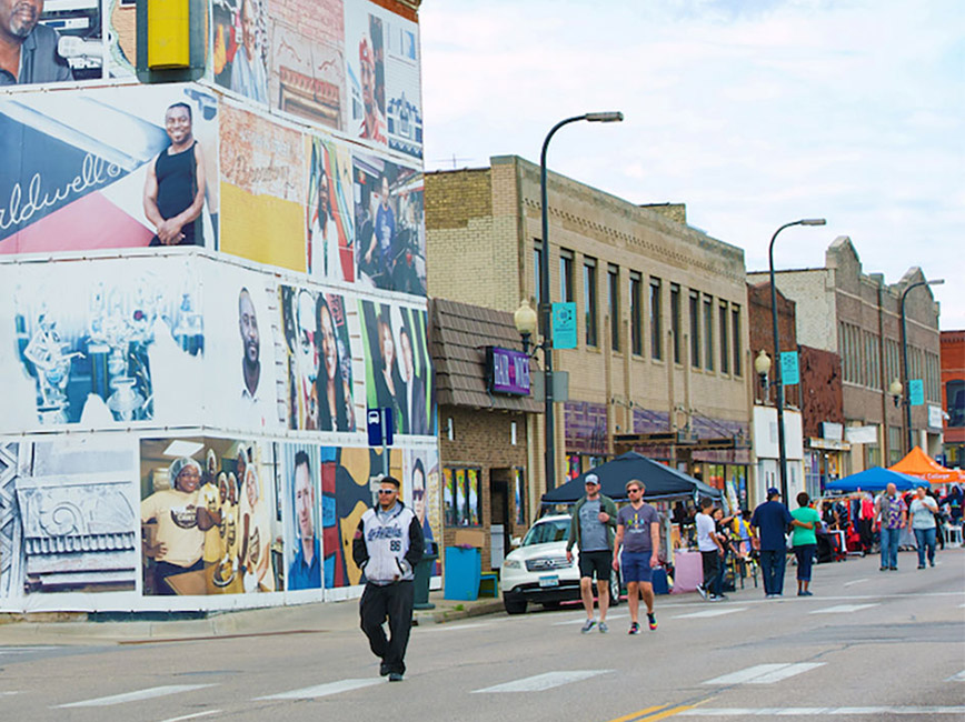 People walking through Open Streets in North Minneapolis