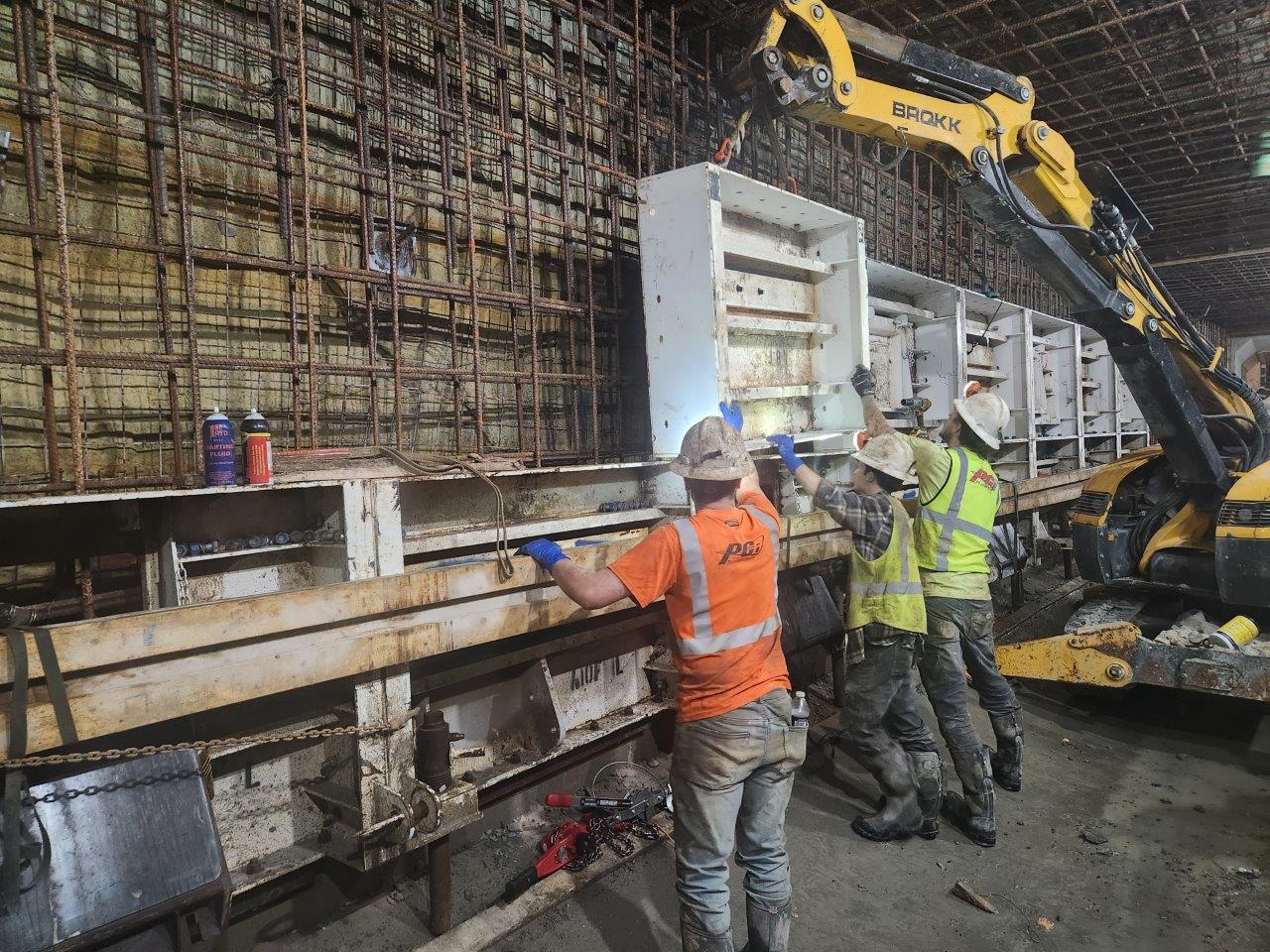 Construction workers in Central City Tunnel