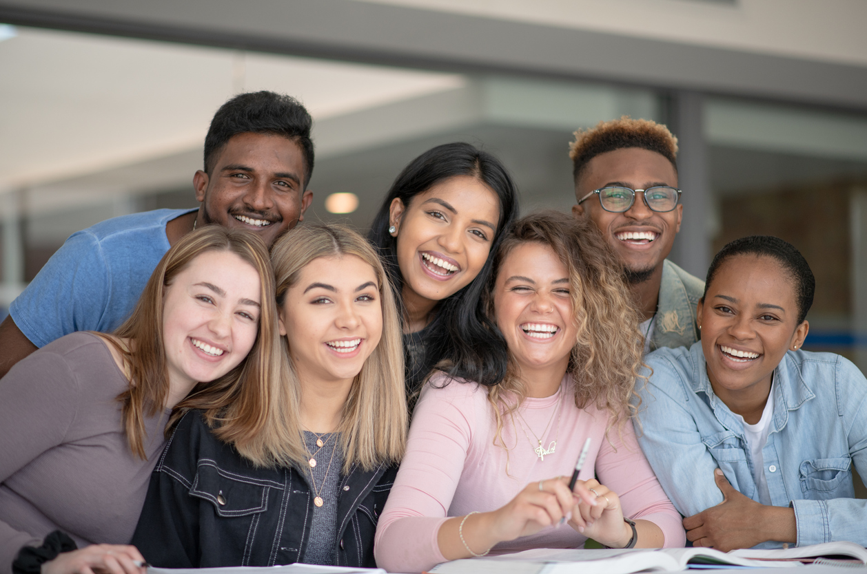 Six diverse young adults