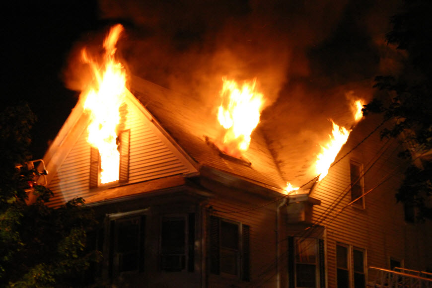 A home on fire A home on fire