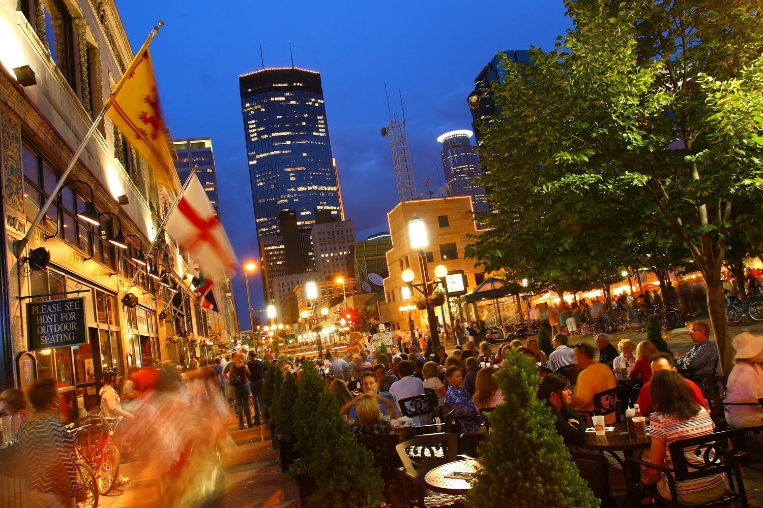 Nicollet mall night scene; Credit: Bruce Challgren/PhotoPixels, LLC, Courtesy of Meet Minneapolis