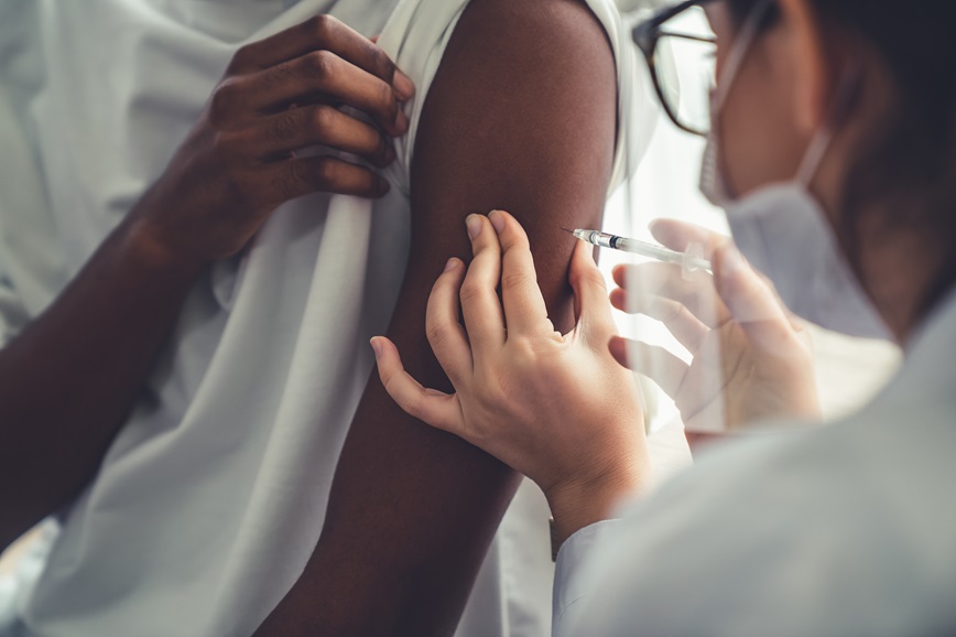 Person getting vaccine