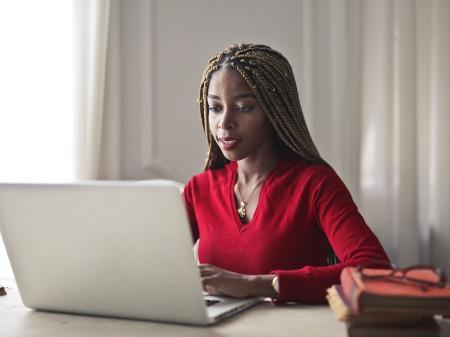 Woman using a laptop