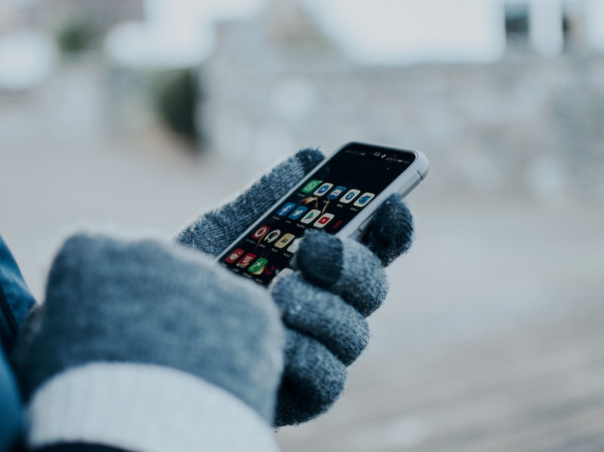 Using phone wearing gloves