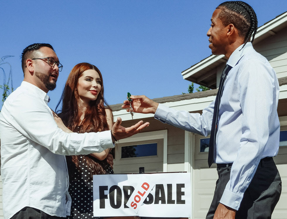 shaking hands with realtor